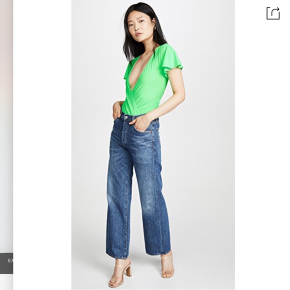 AMANDA UPRICHARD**Elle Lime Green Thong Bodysuit**Sm. $158 - Picture 2 of 8